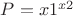 $ P = {x1^{x2}}
$