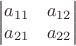 $$\begin{vmatrix}a_{11}&a_{12}\\a_{21}&a_{22}\end{vmatrix}$$