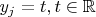 $y_{j}=t, t \in \mathbb{R}$