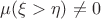$\mu(\xi>\eta)\ne0$ $\mu(\xi>\eta)\ne0$