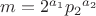 $m =2^{a_1}{p_2}^{a_2}