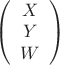 \left( \begin{array}{ccc} X\\Y\\W\end{array} \right)$ \left( \begin{array}{ccc} X\\Y\\W\end{array} \right)$