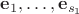 $\mathbf e_1, \ldots, \mathbf e_{s_1}$