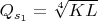 $Q_{s_1} = \sqrt[4]{KL}$