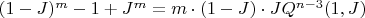 $(1-J)^m-1+J^m=m\cdot(1-J)\cdot{J}Q^{n-3}(1,J)$