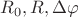 $R_0, R, \Delta \varphi$