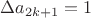 $\Delta a_{2k+1}=1$