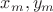 ${x_m,y_m}$