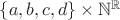 $\{a, b, c, d\} \times \mathbb N^\mathbb R$