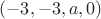 $(-3,-3,a,0)$