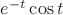 $e^{-t}\cos t$