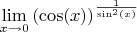 $\lim\limits_{x \to 0} \left ( \cos(x) \right ) ^{\frac{1}{\sin^2(x)}}$
