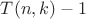 $T(n,k)-1$