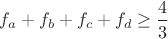 $f_a+f_b+f_c+f_d \ge \dfrac{4}{3}$