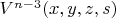 $V^{n-3}(x,y,z,s) $