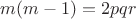 $m(m-1)=2pqr$