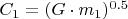 $C_1 = (G  \cdot m_1) ^ {0.5} $
