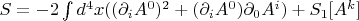 $S=-2\int d^4x ((\partial_i A^0)^2+(\partial_iA^0)\partial_0A^i)+S_1[A^k]$