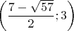 $\bigg(\dfrac{7-\sqrt{57}}{2}; 3 \bigg)$