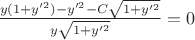 $\frac{y(1+y'^2)-y'^2-C{\sqrt{1+y'^2}}}{y\sqrt{1+y'^2}}=0 $