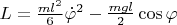 $L=\frac{m l^2}{6}\dot \varphi^2 - \frac{m g l}{2} \cos \varphi$