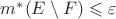 $m^*(E \setminus F) \leqslant \varepsilon$