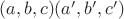 $(a,b,c)(a',b',c')$