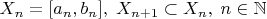 $X_n = [a_n,b_n],\; X_{n+1} \subset X_n,\; n\in \mathbb{N}$