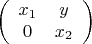 $$\left(\begin{array}{cc}x_1&y\\0 &x_2\end{array}\right)$$