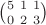 $\binom{5 \ 1 \ 1}{0 \ 2 \ 3}$