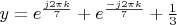$y=e^{\frac{j2\pi k}{7}}+e^{\frac{-j2\pi k}{7}}+\frac{1}{3}$