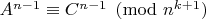$A^{n-1} \equiv C^{n-1} \pmod{n^{k+1}}$