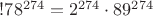 $!78^{274}=2^{274}\cdot 89^{274}$