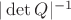 $|\det Q|^{-1}$