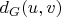 $d_G(u, v)$