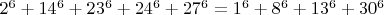 $2^6+14^6+23^6+24^6+27^6=1^6+8^6+13^6+30^6$