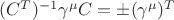 $(C^T)^{-1}\gamma^\mu C=\pm(\gamma^\mu)^T$
