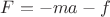 $F=-ma-f$