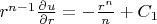 $r^{n-1}\frac{\partial u}{\partial r}=-\frac{r^n}{n}+C_1$