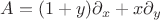 $A=(1+y)\partial_{x} +x\partial_{y}$