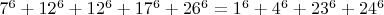 $7^6+12^6+12^6+17^6+26^6=1^6+4^6+23^6+24^6$
