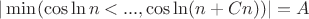 $|\min(\cos\ln n<...,\cos\ln (n+Cn))|=A$ $|\min(\cos\ln n<...,\cos\ln (n+Cn))|=A$