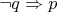 $\neg q\Rightarrow p$