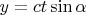 $y=ct\sin\alpha$