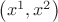 $\left( {x^1 ,x^2 } \right)$ $\left( {x^1 ,x^2 } \right)$