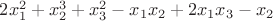 $2x_{1}^2+x_{2}^3+x_{3}^2-x_{1}x_{2}+2x_{1}x_{3}-x_{2}$