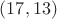 $(17,13)$