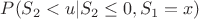 $P(S_2<u|S_2\le 0,S_1=x)$