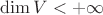 $\dim V < +\infty$