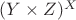 $(Y\times Z)^X$